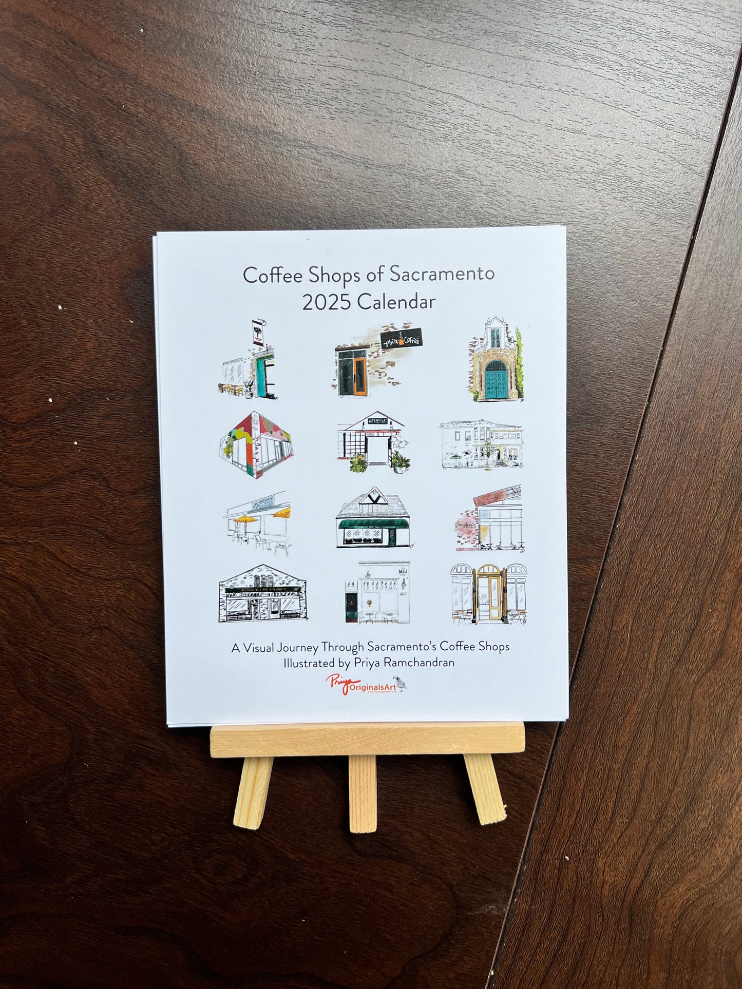 Coffee Shops of Sacramento - 2025 Desktop Calendar