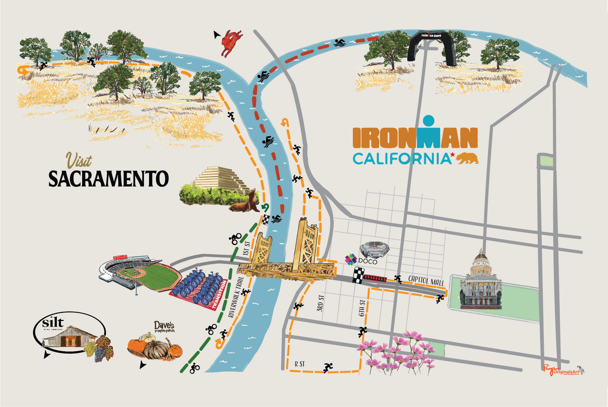 Sacramento Triathlon Race Day Spectator Map 2026