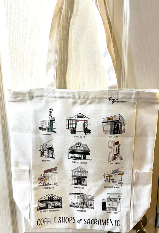 Coffee Shops of Sacramento Canvas tote bag - limited edition