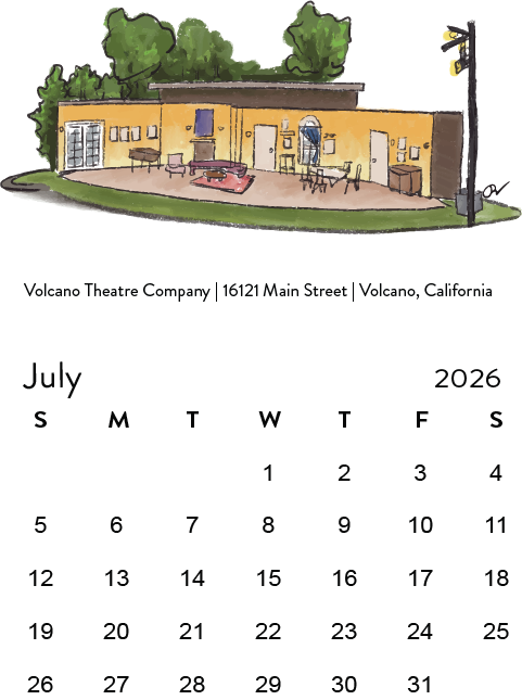2026 Amador County Mini Desktop Calendar