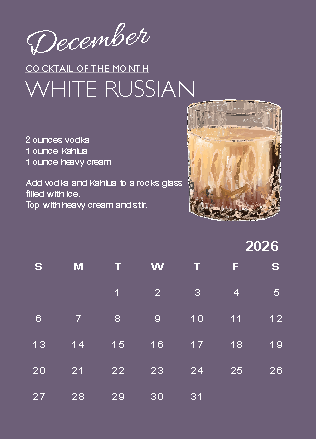 A Year in Cocktails - 2026 Desktop Calendar + easel