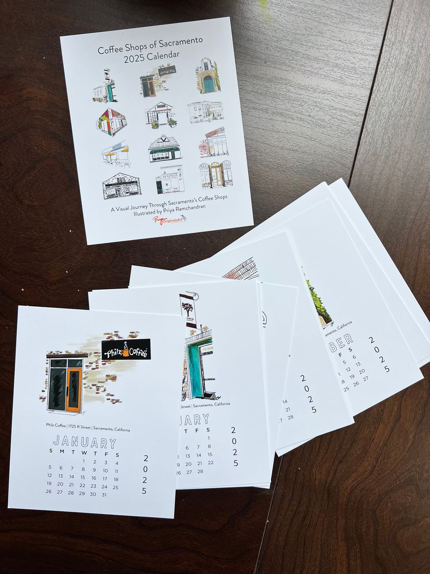 Coffee Shops of Sacramento - 2025 Desktop Calendar