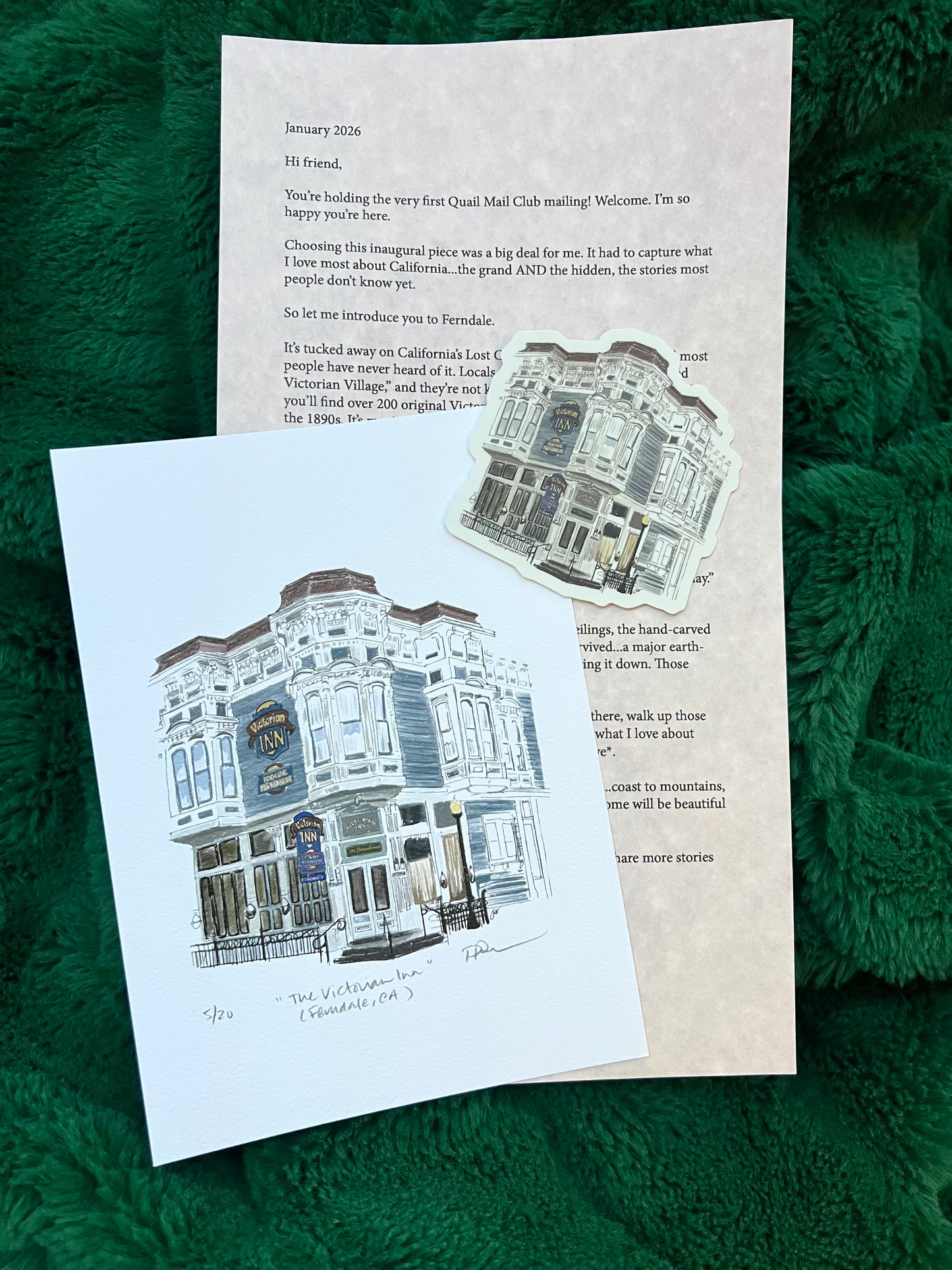 Limited Edition 5x7 Art Print - Victorian Inn, Ferndale, California