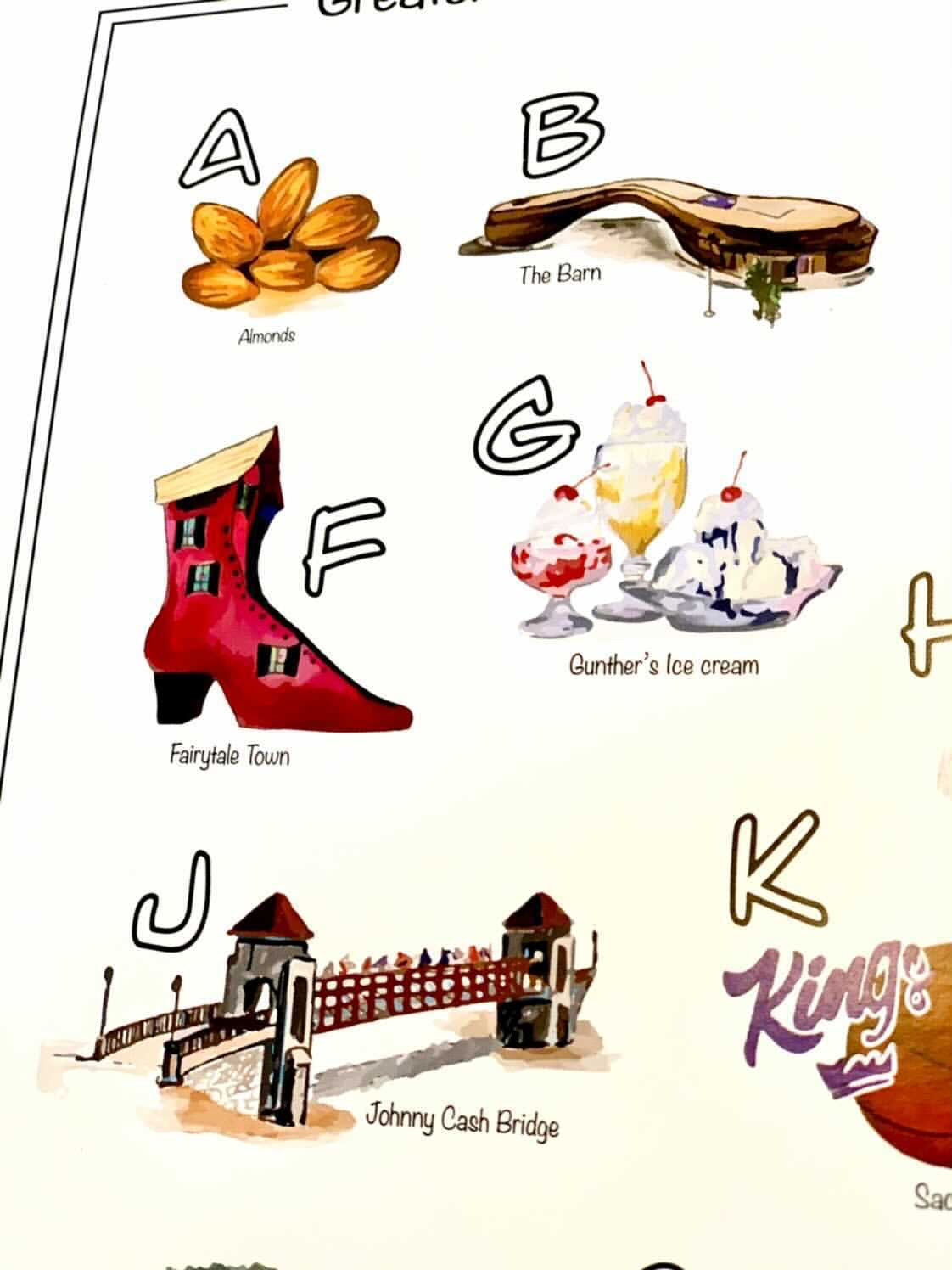 Greater Sacramento Alphabet Print or Sticker sheet