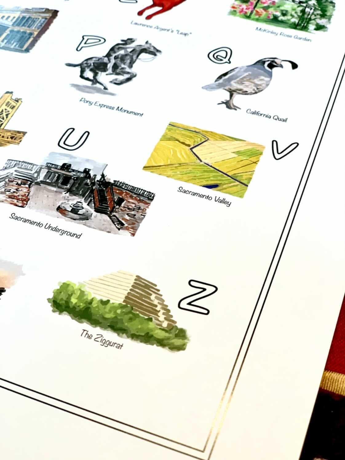 Greater Sacramento Alphabet Print or Sticker sheet