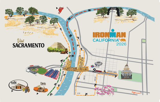 IRONMAN California Spectator Map 2026 - Illustrated print or postcard