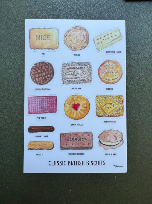 British biscuits sticker sheet 4x6”