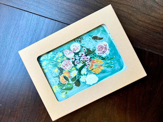 Assorted floral notecards with quotes - set of six cards