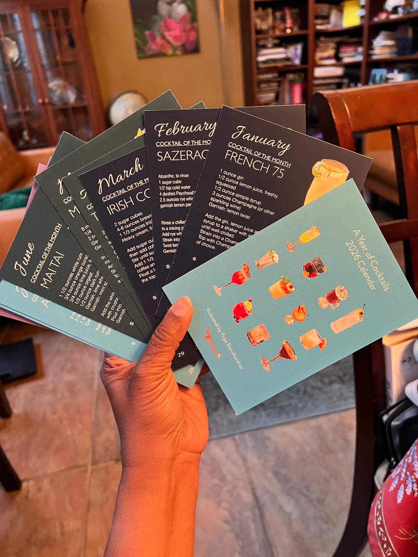 A Year in Cocktails - 2026 Desktop Calendar + easel