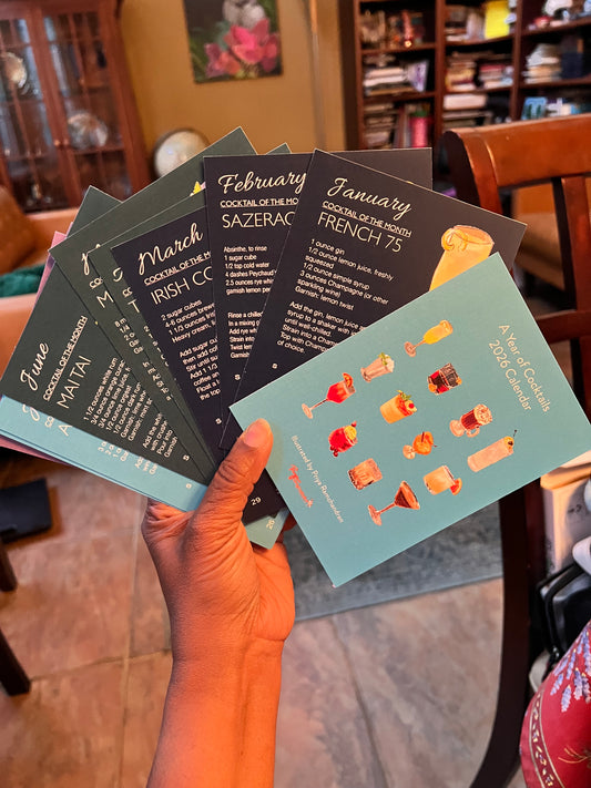 A Year in Cocktails - 2026 Desktop Calendar + easel