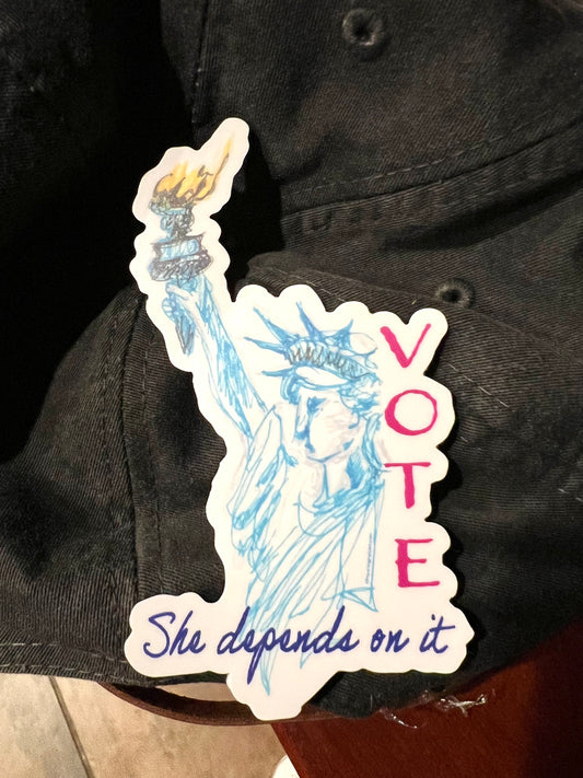 Vote Lady Liberty sticker 5”x3”