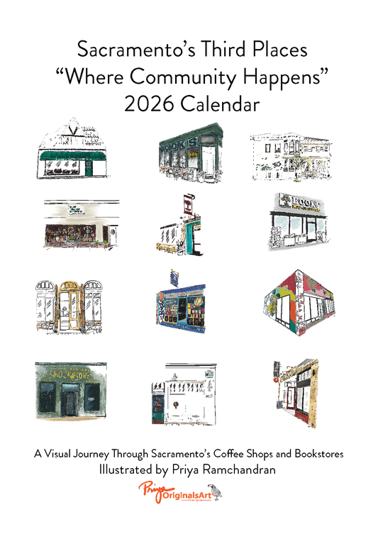 Sacramento's Third Places 2026 Desktop Calendar + easel