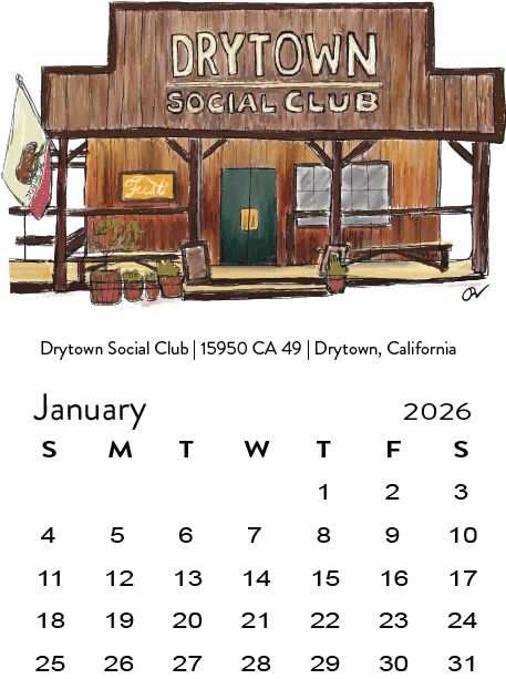 2026 Amador County Mini Desktop Calendar