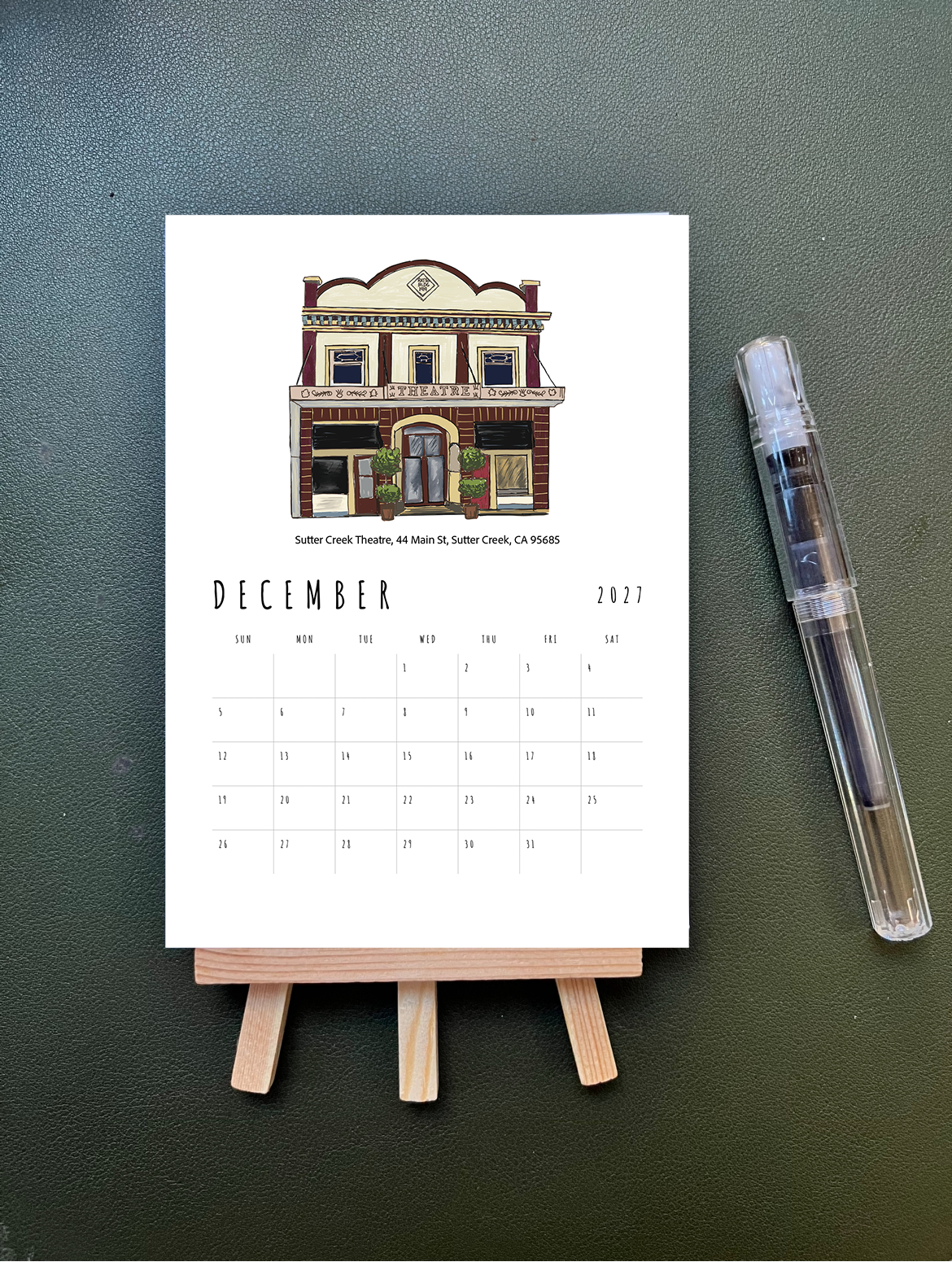 2027 Amador County Desktop Calendar