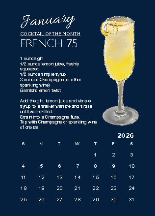 A Year in Cocktails - 2026 Desktop Calendar + easel