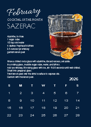 A Year in Cocktails - 2026 Desktop Calendar + easel
