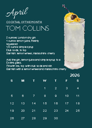 A Year in Cocktails - 2026 Desktop Calendar + easel
