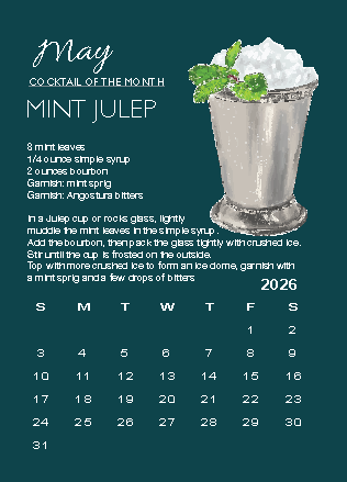 A Year in Cocktails - 2026 Desktop Calendar + easel