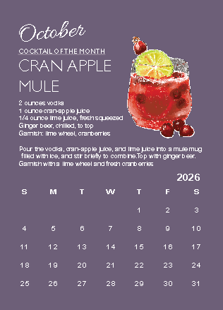A Year in Cocktails - 2026 Desktop Calendar + easel