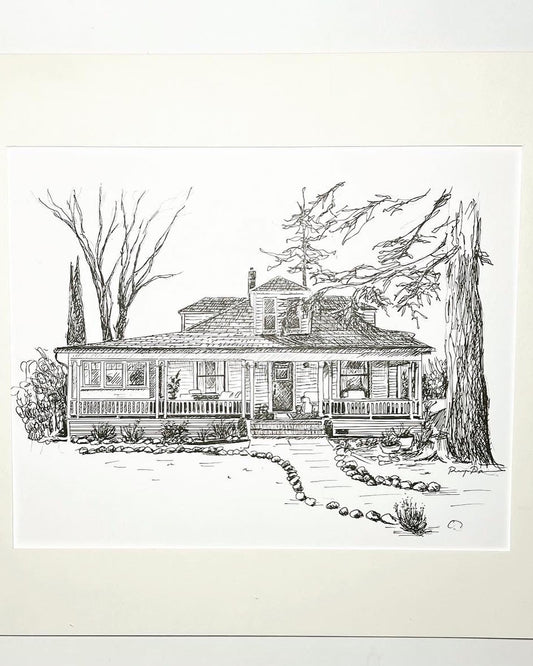 Custom Pen and Ink Home Portrait (Gifts for new homeowners, childhood homes, anniversaries, closing gift for realtors!)
