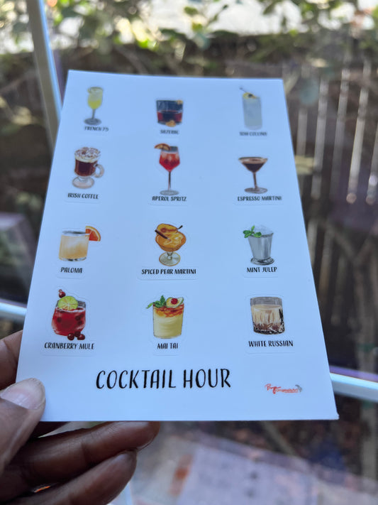 Cocktail Hour Sticker Sheet - 4x6"