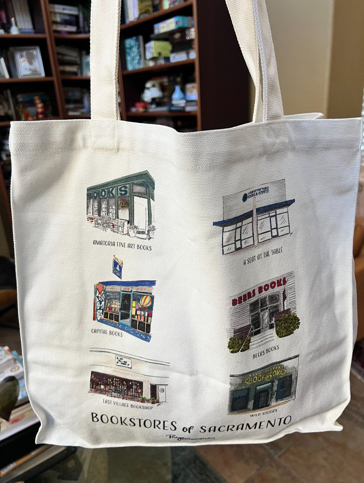 Sacramento Bookshops Canvas Tote 14x14x4