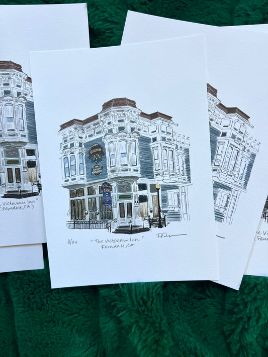 Limited Edition 5x7 Art Print - Victorian Inn, Ferndale, California