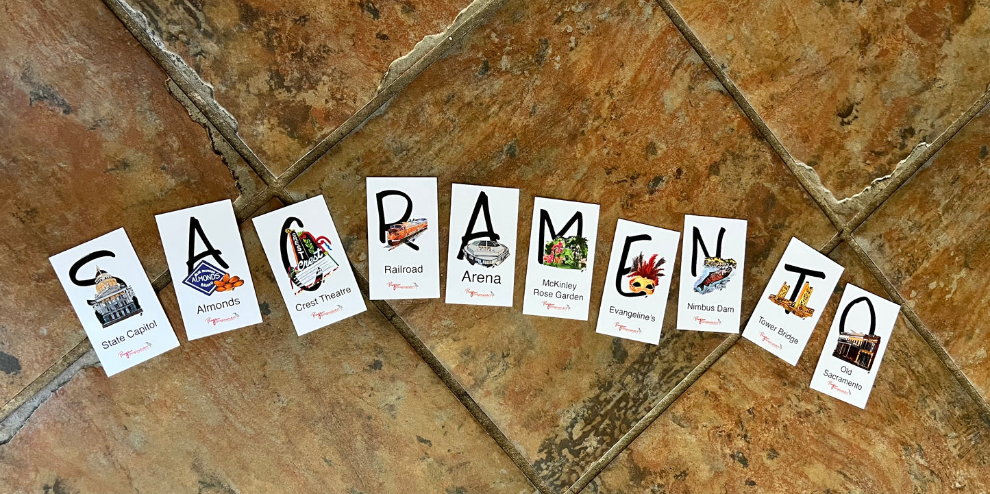 Spell Your Name with Sacramento Landmarks: Custom Mini Art Card Set