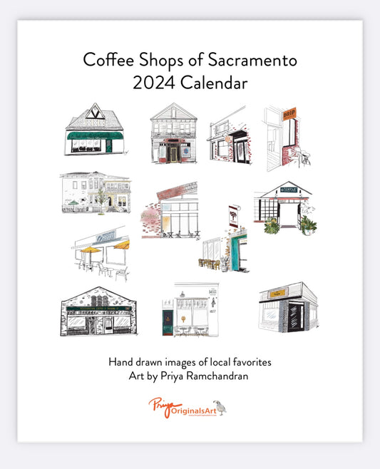 Coffee Shops of Sacramento - 2024  Desktop Calendar - limited edition