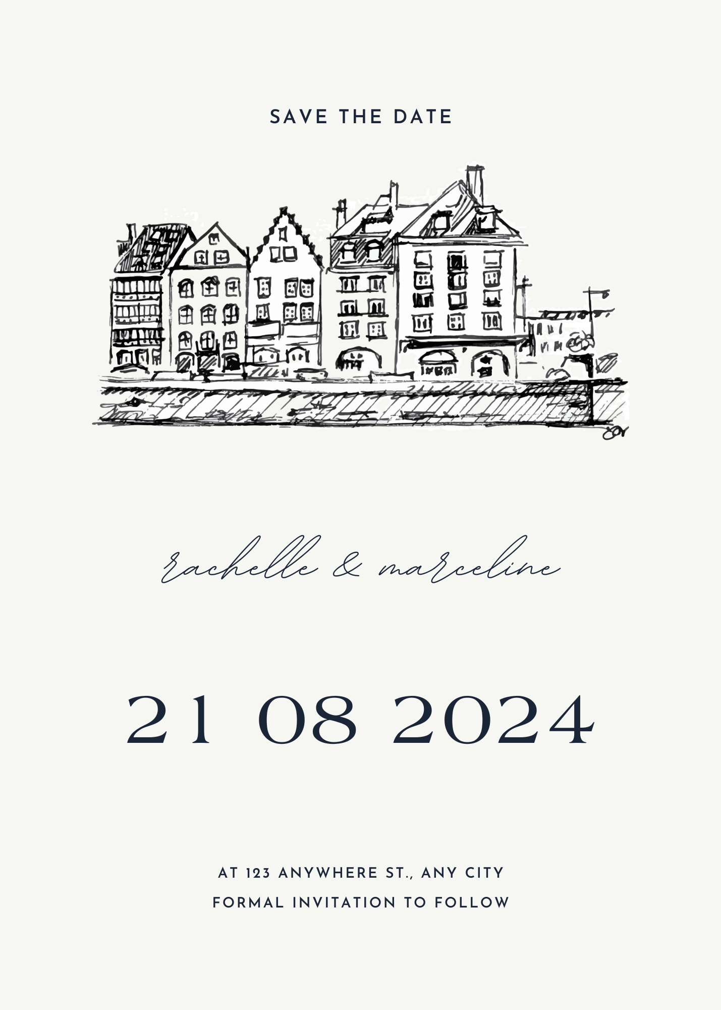 Wedding Venue custom illustration for stationery: invitations, save the date, table signs, location maps
