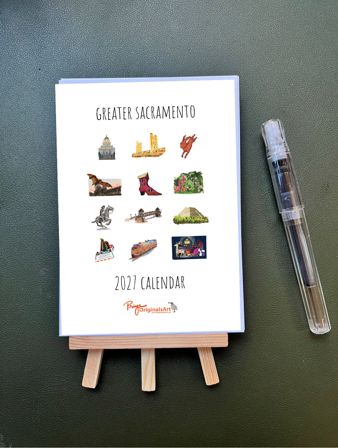 Greater Sacramento Desktop 2027 Calendar + Easel