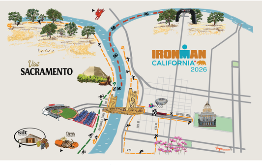 IRONMAN California Spectator Map 2026 - Illustrated print or postcard