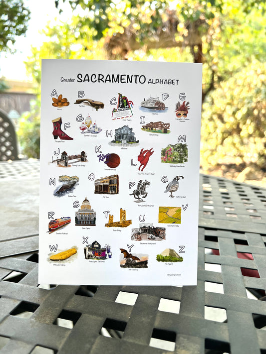 Greater Sacramento Alphabet art card 5x7